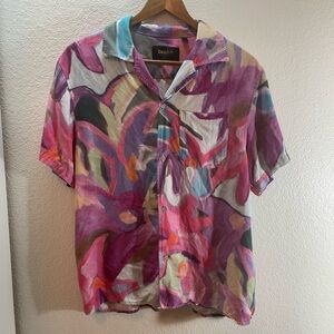 Deus Ex Machina Motorcycles Vibrant Watercolor Mens Shirt Size Small